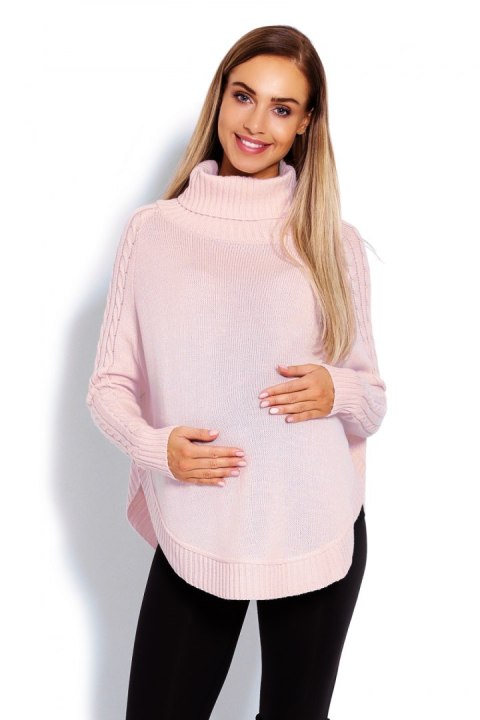 Sweter Ponczo Model 70009C Powder Pink - PeeKaBoo Sweter Ponczo Model 70009C Powder Pink - PeeKaBoo