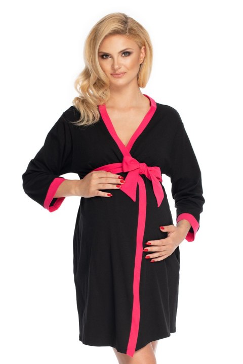 Szlafrok Damski Model 1709 Black - PeeKaBoo Szlafrok Damski Model 1709 Black - PeeKaBoo