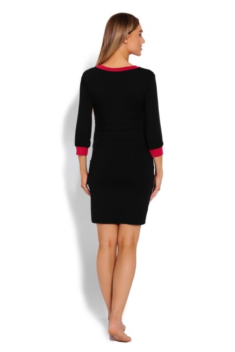 Koszulka nocna Koszula Nocna Ciążowa Model 1681 Black - PeeKaBoo Koszulka nocna Koszula Nocna Ciążowa Model 1681 Black - PeeKaBoo