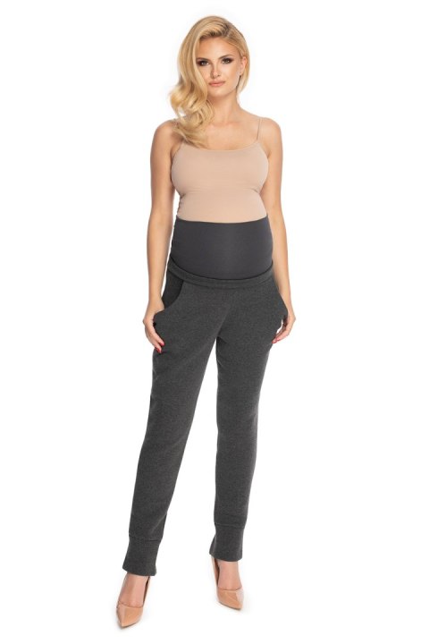 Spodnie Ciążowe Model 0175 Grafit - PeeKaBoo Spodnie Ciążowe Model 0175 Grafit - PeeKaBoo