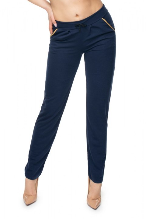 Spodnie Damskie Model 0101 Navy - PeeKaBoo Spodnie Damskie Model 0101 Navy - PeeKaBoo