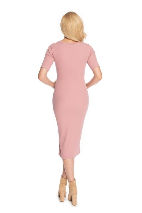 Sukienka Ciążowa Model 1707 Dirty Pink - PeeKaBoo Sukienka Ciążowa Model 1707 Dirty Pink - PeeKaBoo