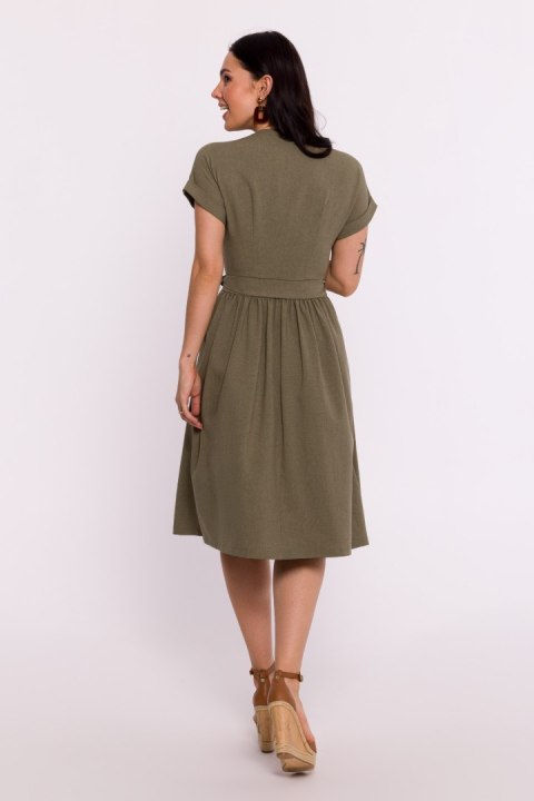 Sukienka Model B279 Oliwka - BeWear Sukienka Model B279 Oliwka - BeWear
