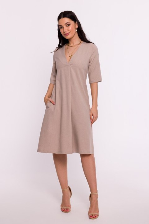 Sukienka Model B280 Beige - BeWear Sukienka Model B280 Beige - BeWear