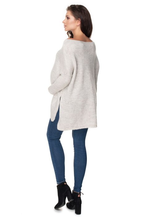Sweter Ciążowy Model 30075 Light Grey - PeeKaBoo Sweter Ciążowy Model 30075 Light Grey - PeeKaBoo