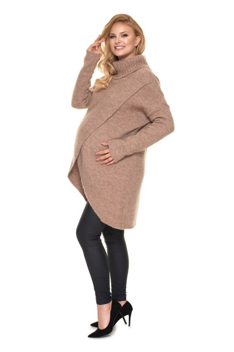 Sweter Ciążowy Model 30078 Cappuccino - PeeKaBoo Sweter Ciążowy Model 30078 Cappuccino - PeeKaBoo
