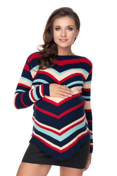 Sweter Ciążowy Model 40032 Navy - PeeKaBoo Sweter Ciążowy Model 40032 Navy - PeeKaBoo