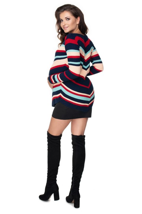 Sweter Ciążowy Model 40032 Navy - PeeKaBoo Sweter Ciążowy Model 40032 Navy - PeeKaBoo