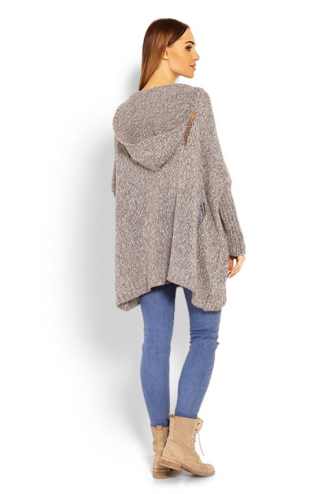 Sweter Damski Model 30055 Cappuccino - PeeKaBoo Sweter Damski Model 30055 Cappuccino - PeeKaBoo