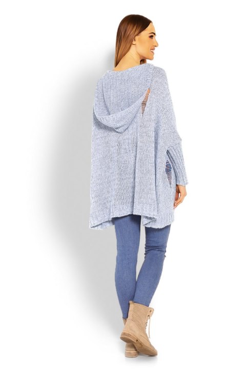 Sweter Damski Model 30055 Sky Blue - PeeKaBoo Sweter Damski Model 30055 Sky Blue - PeeKaBoo