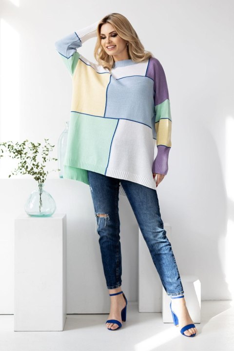 Sweter Damski Model 30089 Błękit - PeeKaBoo Sweter Damski Model 30089 Błękit - PeeKaBoo