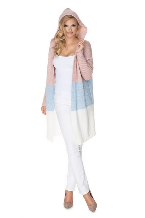 Sweter Kardigan Model 30069 Powder Pink/Sky Blue - PeeKaBoo Sweter Kardigan Model 30069 Powder Pink/Sky Blue - PeeKaBoo
