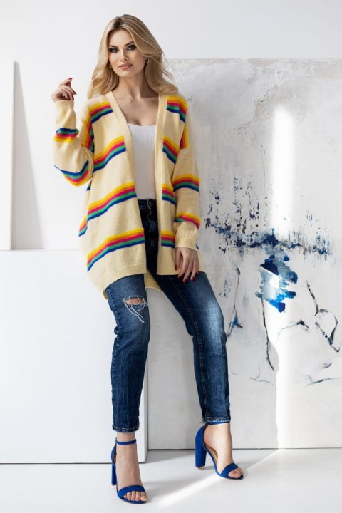 Sweter Kardigan Model 30090 Light Yellow - PeeKaBoo Sweter Kardigan Model 30090 Light Yellow - PeeKaBoo