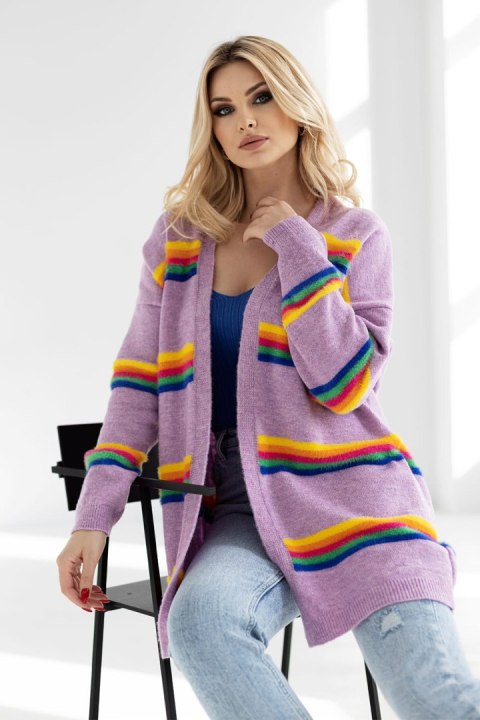 Sweter Kardigan Model 30090 Lila - PeeKaBoo Sweter Kardigan Model 30090 Lila - PeeKaBoo