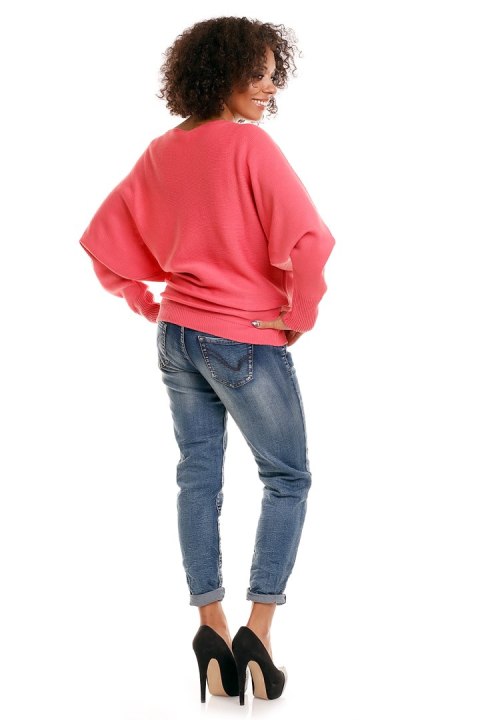 Sweter model 70003C Coral - PeeKaBoo Sweter model 70003C Coral - PeeKaBoo