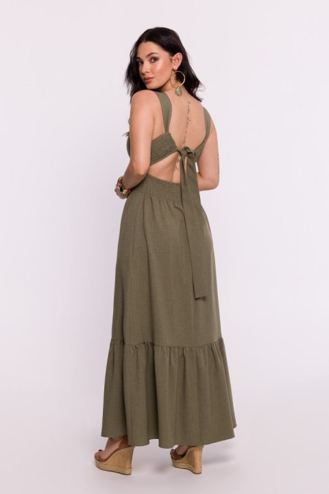 Sukienka Model B281 Oliwka - BeWear Sukienka Model B281 Oliwka - BeWear