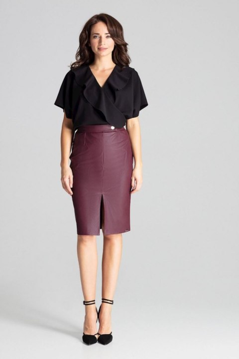 Spódnica Model L071 Bordo - Lenitif Spódnica Model L071 Bordo - Lenitif