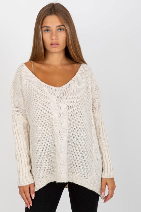 Sweter Damski Model TW-SW-BI-M903.33X Ecru - Och Bella Sweter Damski Model TW-SW-BI-M903.33X Ecru - Och Bella