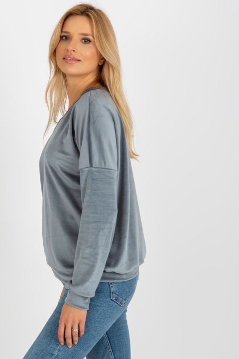 Bluza Damska Model RV-BL-8441.07P Grey/Blue - Relevance Bluza Damska Model RV-BL-8441.07P Grey/Blue - Relevance