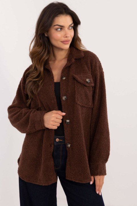 Koszula Damska Model DHJ-KS-15115.81 Brown - Italy Moda Koszula Damska Model DHJ-KS-15115.81 Brown - Italy Moda