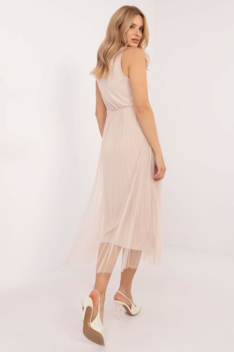 Sukienka Komplet Model MI-KMPL-24266.65P Beige - Italy Moda Sukienka Komplet Model MI-KMPL-24266.65P Beige - Italy Moda