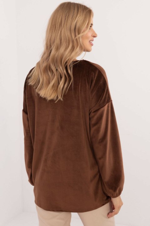 Bluzka Model DHJ-BZ-19902.49P Brown - Italy Moda Bluzka Model DHJ-BZ-19902.49P Brown - Italy Moda