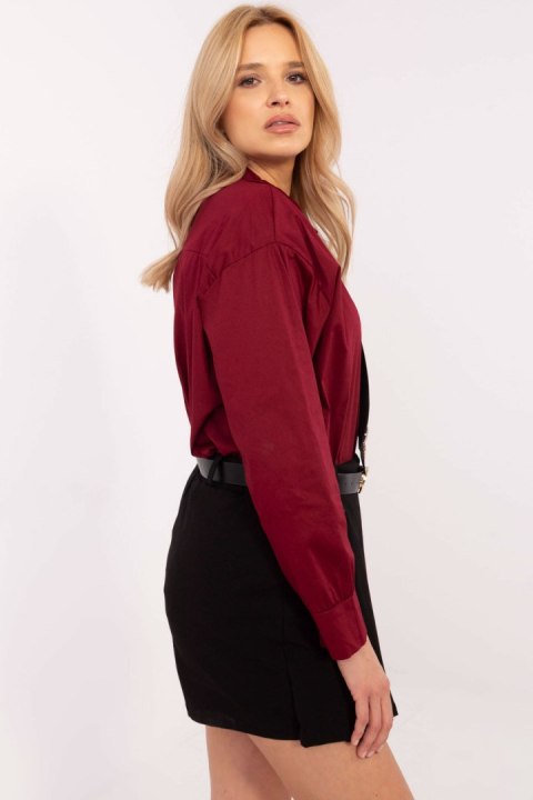 Koszula Damska Model DHJ-KS-9213-1.77P Bordo - Italy Moda Koszula Damska Model DHJ-KS-9213-1.77P Bordo - Italy Moda