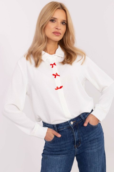 Koszula Damska Model MI-KS-91540.59P Ecru - Italy Moda Koszula Damska Model MI-KS-91540.59P Ecru - Italy Moda