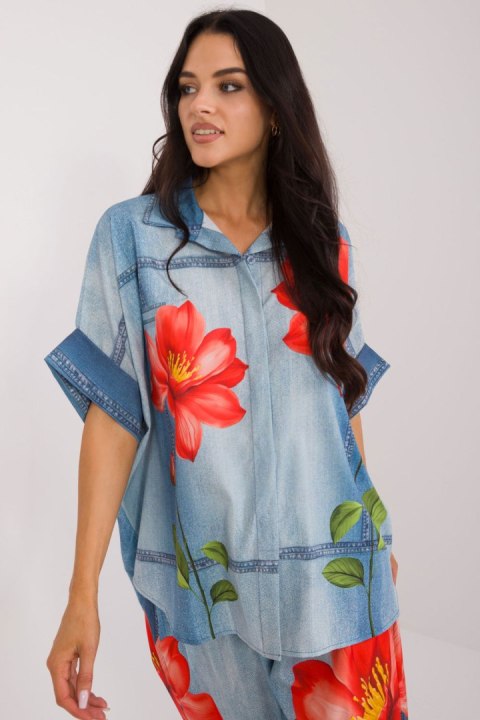 Koszula Damska Model DHJ-KS-19007-1.30 Blue - Italy Moda Koszula Damska Model DHJ-KS-19007-1.30 Blue - Italy Moda