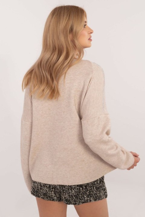 Sweter Damski Model DHJ-SW-17690.21 Beige - Italy Moda Sweter Damski Model DHJ-SW-17690.21 Beige - Italy Moda