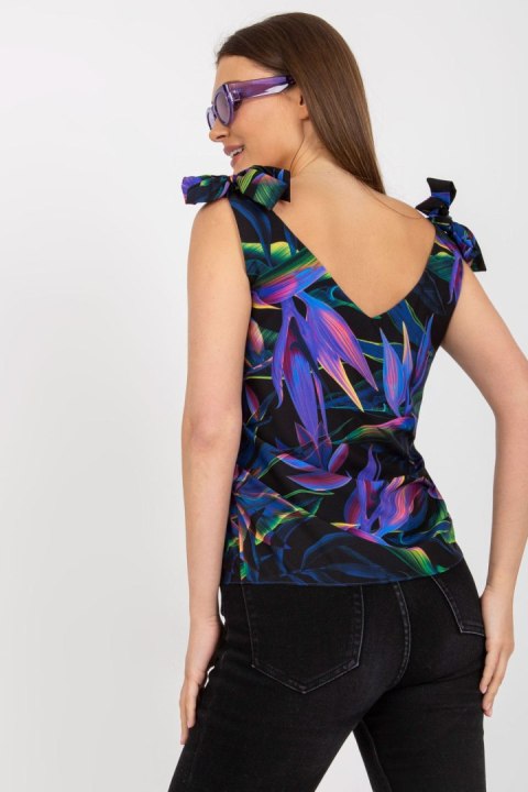 Koszulka Top Model WN-TP-1482-1.25 Black - Rue Paris Koszulka Top Model WN-TP-1482-1.25 Black - Rue Paris