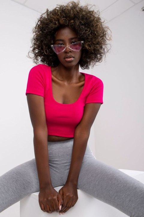T-shirt Damski Model RV-TS-7537.52 Fuksja - Rue Paris T-shirt Damski Model RV-TS-7537.52 Fuksja - Rue Paris