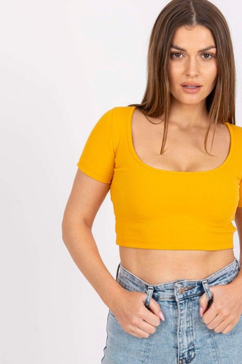 T-shirt Damski Model RV-TS-7537.52 Light Orange - Rue Paris T-shirt Damski Model RV-TS-7537.52 Light Orange - Rue Paris