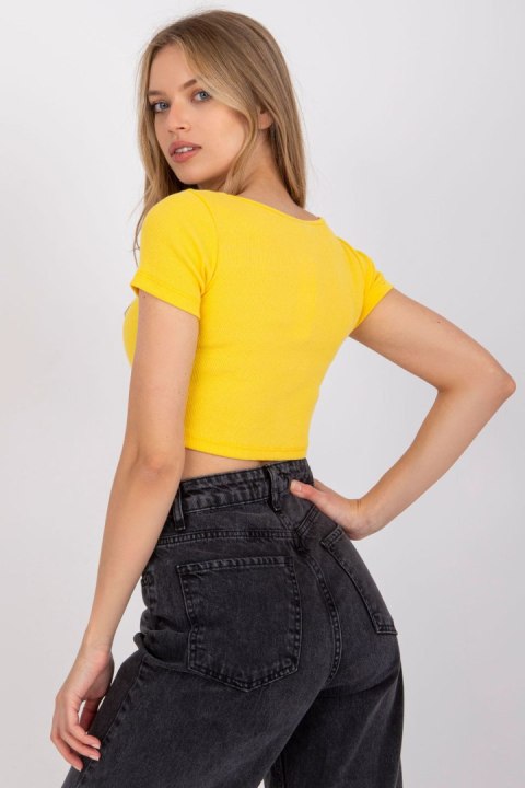 T-shirt Damski Model RV-TS-7537.52 Yellow - Rue Paris T-shirt Damski Model RV-TS-7537.52 Yellow - Rue Paris