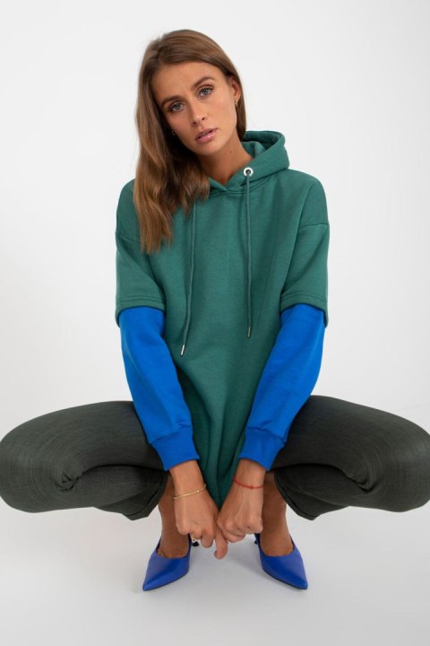 Bluza Damska Model RV-BL-8232.27X Dark Green - Rue Paris Bluza Damska Model RV-BL-8232.27X Dark Green - Rue Paris