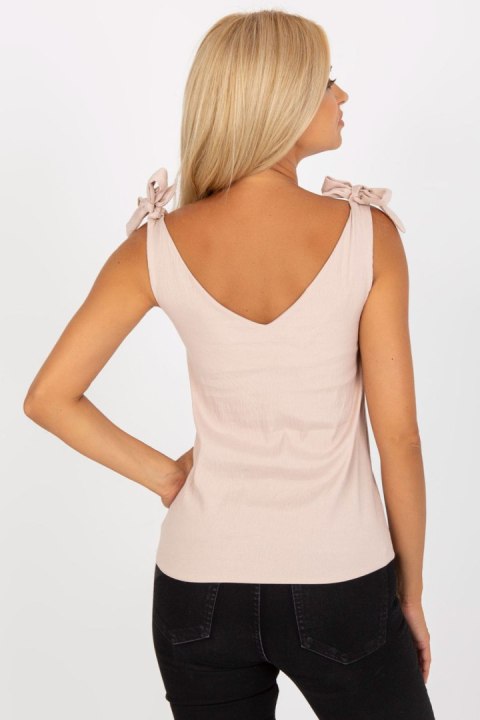Koszulka Top Model WN-TP-1705.69 Light Beige - Rue Paris Koszulka Top Model WN-TP-1705.69 Light Beige - Rue Paris