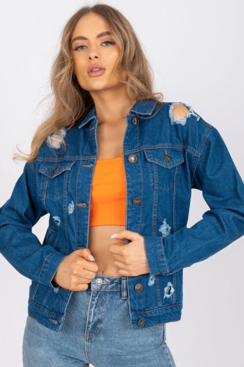 Kurtka Damska Model RO-KR-CKT-4006.16X Blue - Rue Paris Kurtka Damska Model RO-KR-CKT-4006.16X Blue - Rue Paris