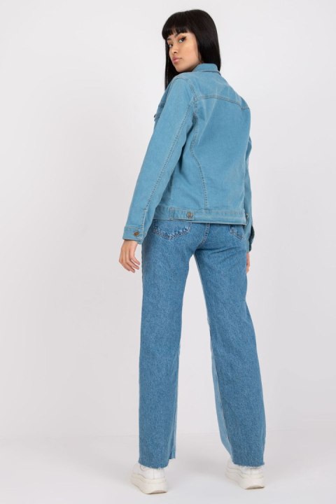 Kurtka Damska Model RO-KR-CKT-4007.17X Light Blue - Rue Paris Kurtka Damska Model RO-KR-CKT-4007.17X Light Blue - Rue Paris