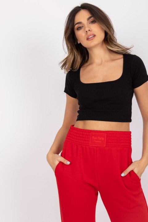 T-shirt Damski Model RV-TS-7538.12P Black - Rue Paris T-shirt Damski Model RV-TS-7538.12P Black - Rue Paris