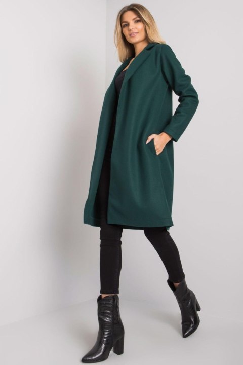 Płaszcz Damski Model CHA-PL-0402.33P Dark Green - Rue Paris Płaszcz Damski Model CHA-PL-0402.33P Dark Green - Rue Paris