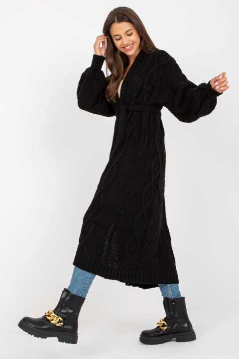 Sweter Kardigan Model LC-SW-8020.16P Black - Rue Paris Sweter Kardigan Model LC-SW-8020.16P Black - Rue Paris