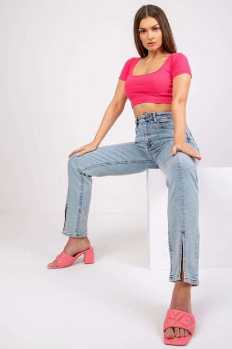 T-shirt Damski Model RV-TS-7537.52 Fluo Pink - Rue Paris T-shirt Damski Model RV-TS-7537.52 Fluo Pink - Rue Paris
