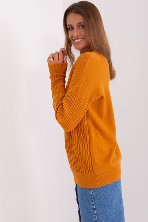 Sweter Damski Model AT-SW-2338.14P Light Orange - AT Sweter Damski Model AT-SW-2338.14P Light Orange - AT