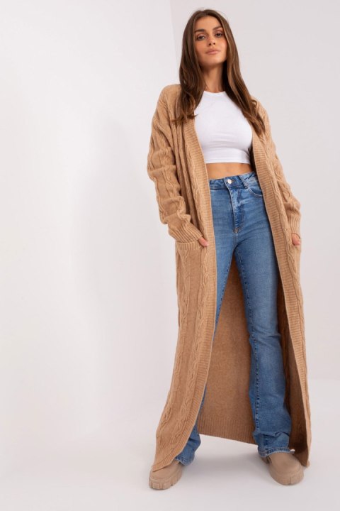 Sweter Kardigan Model AT-SW-2395.30 Camel - AT Sweter Kardigan Model AT-SW-2395.30 Camel - AT