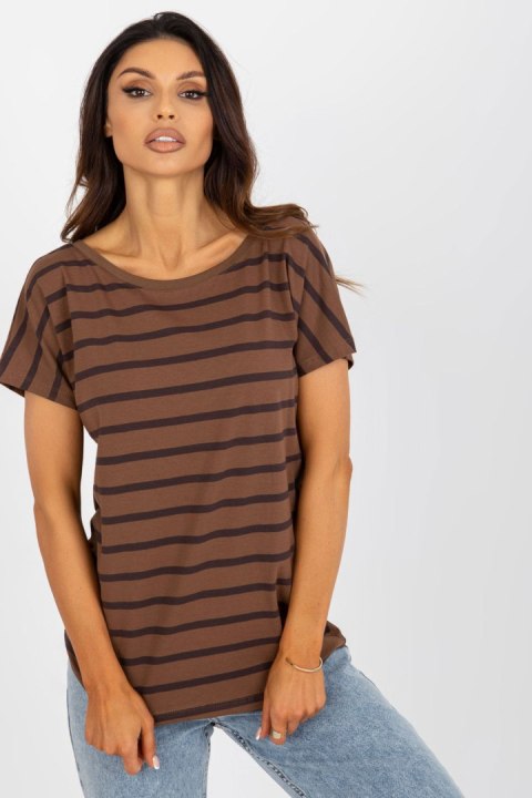 T-shirt Damski Model RV-TS-8568.41P Brown - BFG T-shirt Damski Model RV-TS-8568.41P Brown - BFG