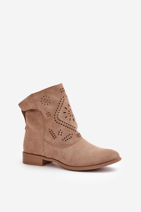 Botki Model Irinette MAM65-106 Beige - Step in style Botki Model Irinette MAM65-106 Beige - Step in style