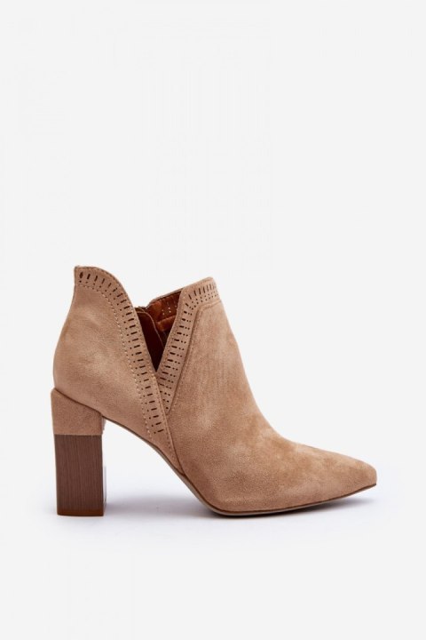 Botki Model Vailen A8805-63 Beige - Step in style Botki Model Vailen A8805-63 Beige - Step in style