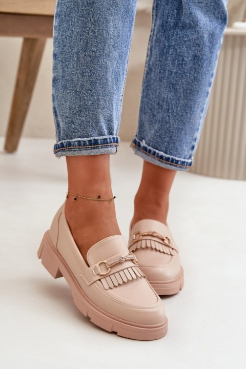 Mokasyny Model Tialorae W-16 Beige - Step in style Mokasyny Model Tialorae W-16 Beige - Step in style