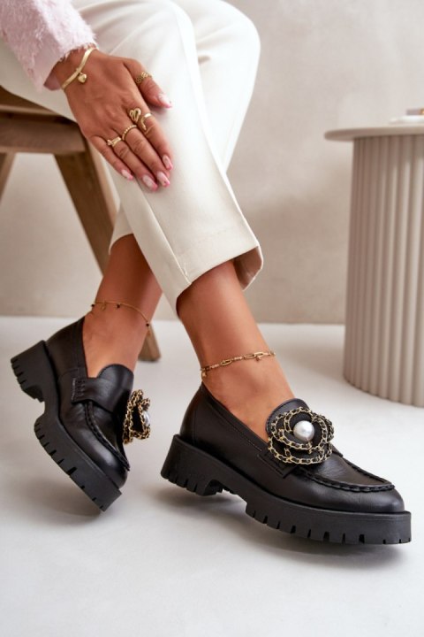 Mokasyny Model CheBello 4520 Black - Step in style Mokasyny Model CheBello 4520 Black - Step in style