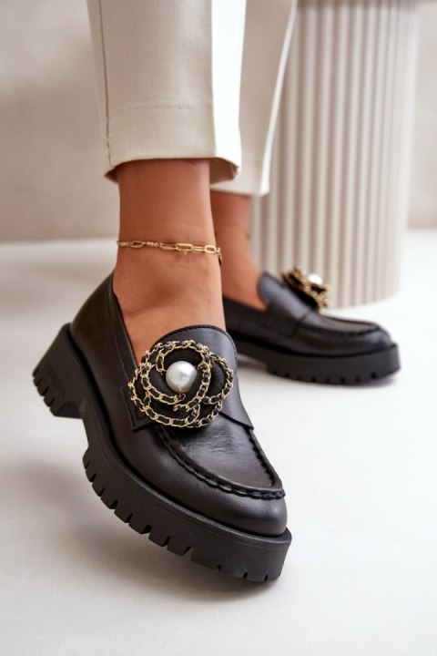 Mokasyny Model CheBello 4520 Black - Step in style Mokasyny Model CheBello 4520 Black - Step in style